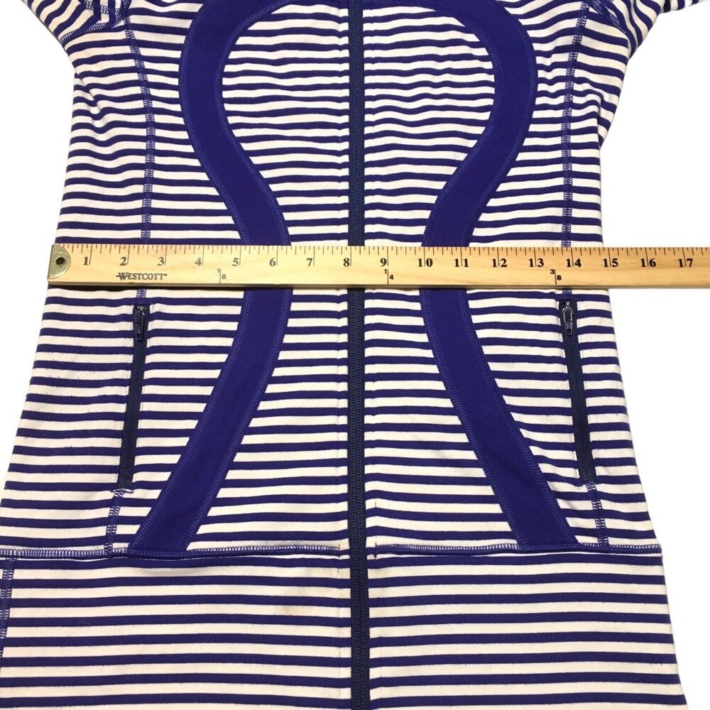Lululemon In Stride Jacket Pigment Blue White Narrow Bold Stripe Women Size 4 - Picture 12 of 16